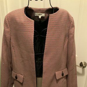 Kasper Woven Jacket Red Black White Size 12 NWT